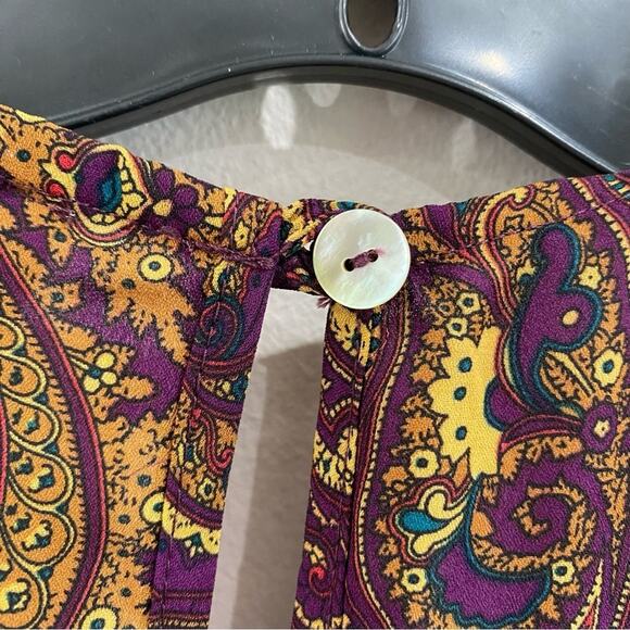 Show Me Your Mumu Tillie Tie Romper Paisley Boho Festival Long Sleeve Size S - Picture 11 of 11